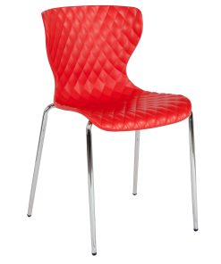 Flash Furniture Lowell Contemporary Design Plastic Stack Chair, Red