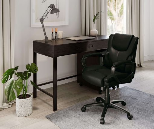 Realspace® Mayhart Vinyl Mid-Back Task Office Chair, Black, BIFMA Compliant - Image 2