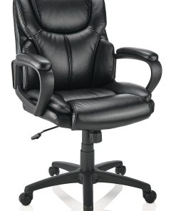 Realspace® Mayhart Vinyl Mid-Back Task Office Chair, Black, BIFMA Compliant