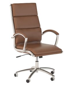 Bush Business Furniture Modelo Bonded Leather High-Back Office Chair, Saddle Tan, Standard Delivery 2