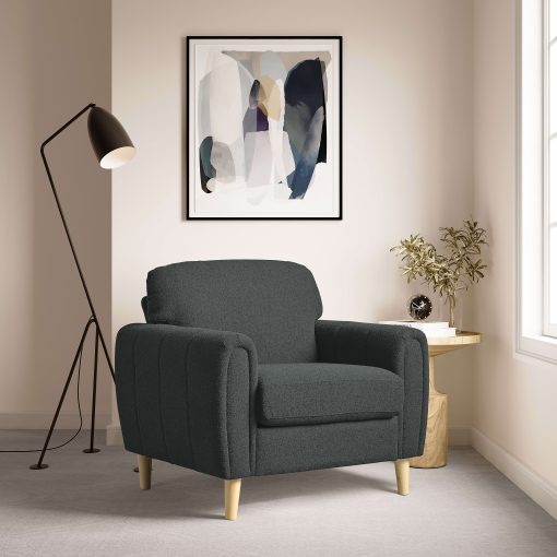 Serta Lachlan Fabric Guest Chair, Charcoal/Natural - Image 2