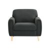 Serta Lachlan Fabric Guest Chair, Charcoal/Natural