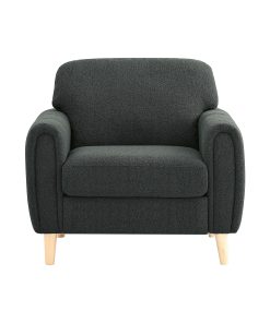 Serta Lachlan Fabric Guest Chair, Charcoal/Natural