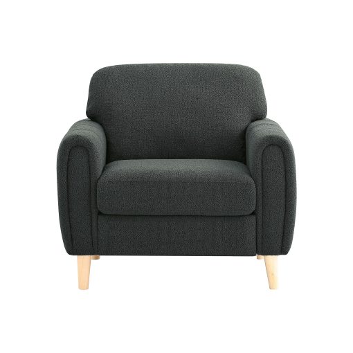 Serta Lachlan Fabric Guest Chair, Charcoal/Natural