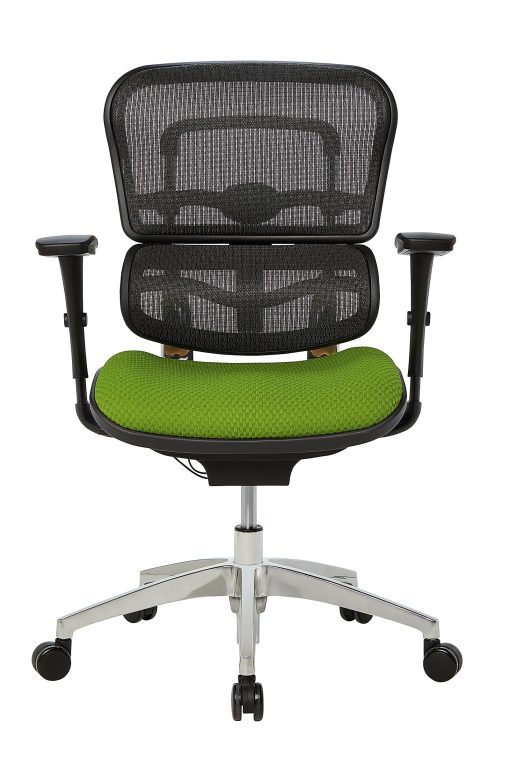 WorkPro® 12000 Series Ergonomic Mesh/Premium Fabric Mid-Back Chair, Black/Lime, BIFMA Compliant - Image 2