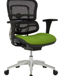 WorkPro® 12000 Series Ergonomic Mesh/Premium Fabric Mid-Back Chair, Black/Lime, BIFMA Compliant