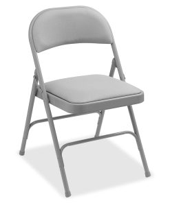 Lorell® Padded Steel Folding Chairs, Beige, Set Of 4 Chairs