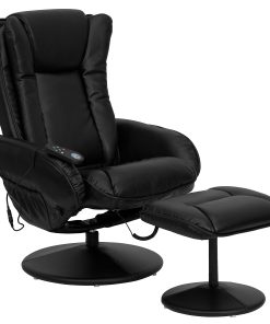 Flash Furniture Multi-Position Heated Massage Recliner With Ottoman, Black 2