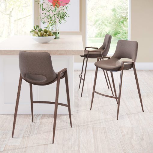 Zuo Desi Counter-Height Stools, Brown/Walnut, Set Of 2 Stools - Image 2
