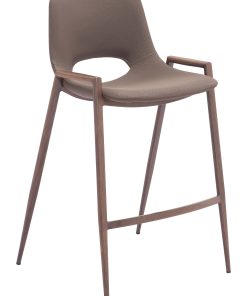 Zuo Desi Counter-Height Stools, Brown/Walnut, Set Of 2 Stools
