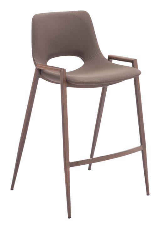 Zuo Desi Counter-Height Stools, Brown/Walnut, Set Of 2 Stools
