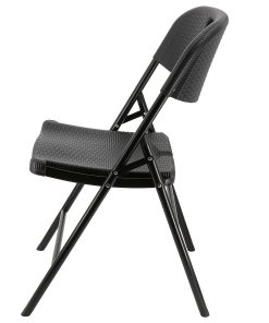 Elama Indoor And Outdoor Rattan Folding Chairs, Black, Pack Of 4 Chairs 2