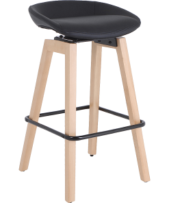 Lorell® Modern Low-Back Bar Stool, Black