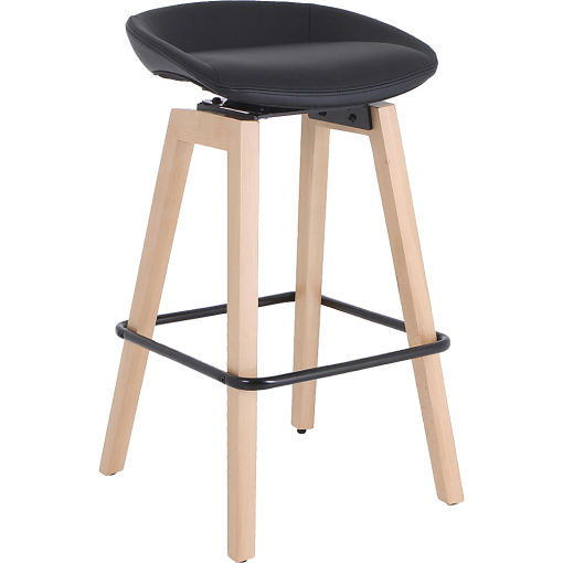 Lorell® Modern Low-Back Bar Stool, Black
