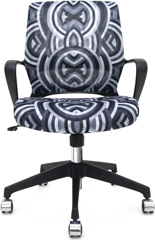 Raynor® Elizabeth Sutton Gramercy Fabric Mid-Back Task Chair, Greyscale Echo/Black/Silver - Image 2