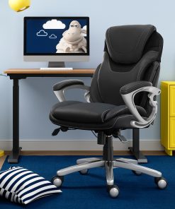 Serta® AIR™ Health & Wellness Ergonomic Bonded Leather High-Back Executive Office Chair, Black