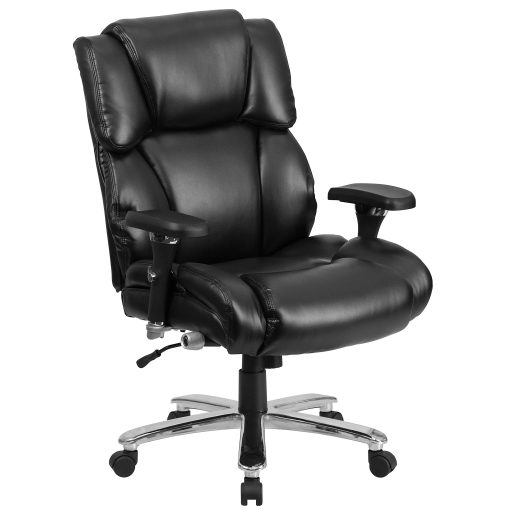 Flash Furniture Hercules 24-7 Intensive Use Big And Tall Office Chair With Lumbar Knob, Tufted Headrest And Back, Black/Gray - Image 2