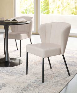 Zuo Aimee Dining Chairs, Beige, Set Of 2 Chairs