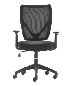 Serta Works - Chair - task - ergonomic - mid-back - armrests - T-shaped - tilt - swivel - polyester blend fabric, mesh - black