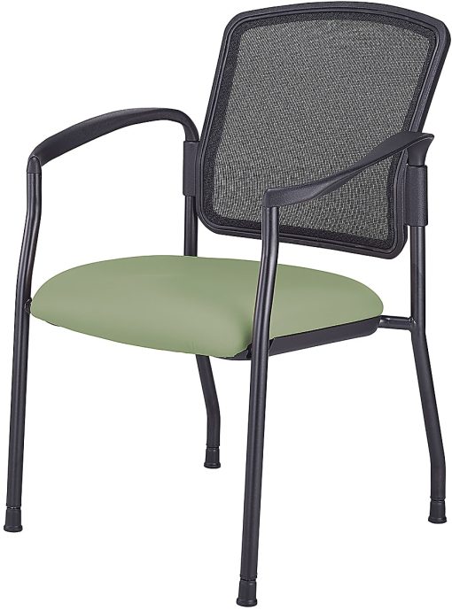 WorkPro® Spectrum Series Mesh/Vinyl Stacking Guest Chair With Antimicrobial Protection, With Arms, Olive, Set Of 2 Chairs, BIFMA Compliant - Image 2