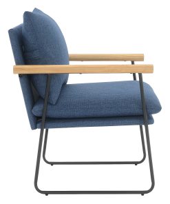 Office Star Dutton Fabric Accent Armchair, Navy/Fog 2