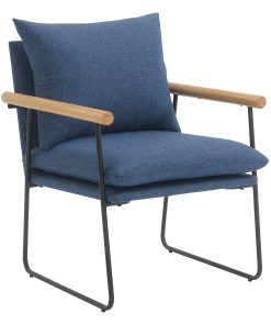 Office Star Dutton Fabric Accent Armchair, Navy/Fog