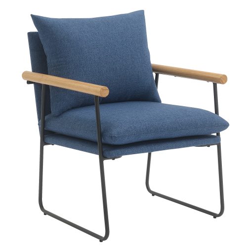 Office Star Dutton Fabric Accent Armchair, Navy/Fog