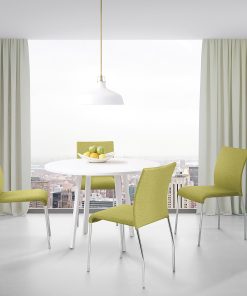 Ave Six Conway Stacking Chairs, Spring Green/Silver, Set Of 4 2