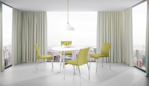 Ave Six Conway Stacking Chairs, Spring Green/Silver, Set Of 4 - Image 2