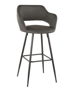 LumiSource Margarite Bar Stools, Black/Gray, Set Of 2 Stools 2