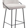 Zuo Jambi Barstools, Ivory, Set Of 2 Barstools