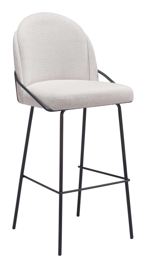 Zuo Jambi Barstools, Ivory, Set Of 2 Barstools