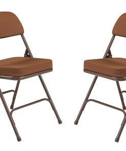 National Public Seating 3200 Series Folding Chairs, Antique Gold/Brown, Set Of 2 Chairs