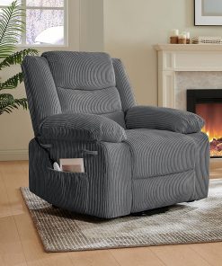 Bestier Power Lift Cordura Plus Recliner Accent Chair With Massage And Heating, Gray