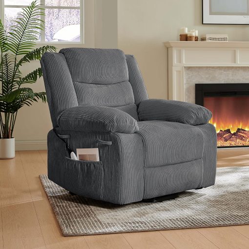 Bestier Power Lift Cordura Plus Recliner Accent Chair With Massage And Heating, Gray