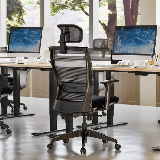 FlexiSpot C4B Ergonomic Mesh High-Back Office Chair, Black - Image 2