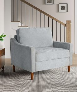 Lifestyle Solutions Shendi Fabric Guest Chair, Light Gray
