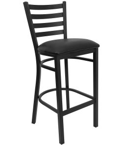Flash Furniture HERCULES Ladder Back Restaurant Bar Stool, Black