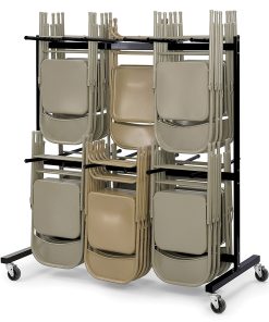 Safco® 2-Tier Mobile Folding Chair Cart, Black
