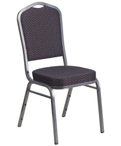 Flash Furniture HERCULES Fabric Crown-Back Stacking Banquet Chair, Black/Silver 2