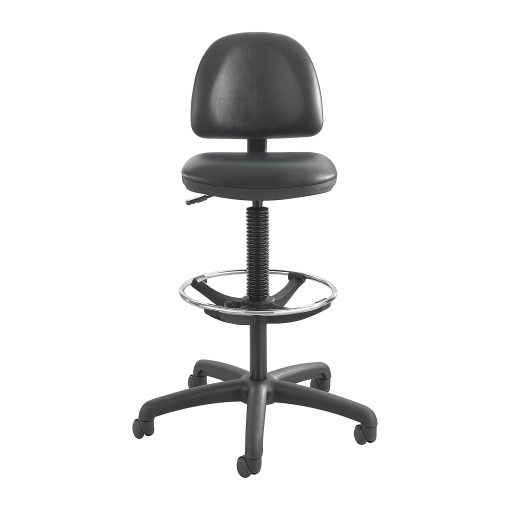 Safco Precision Extended-Height Chair, Black Frame, Black Vinyl - Image 2