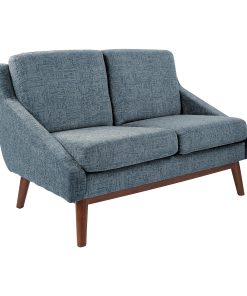 Office Star™ Davenport Mid-Century Loveseat, Navy/Coffee 2