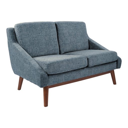 Office Star™ Davenport Mid-Century Loveseat, Navy/Coffee - Image 2