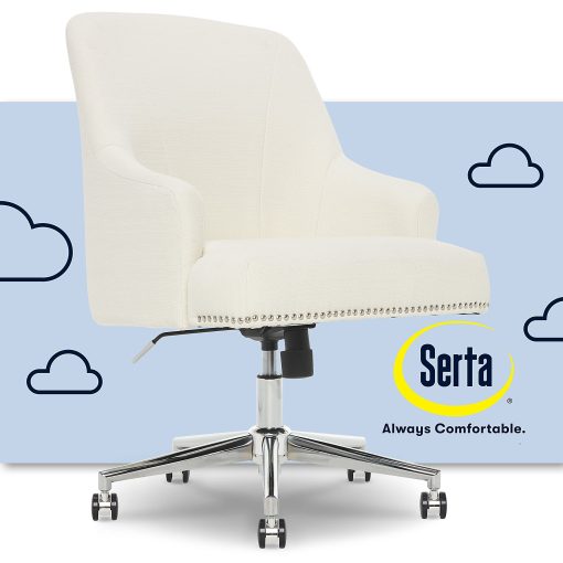 Serta® Leighton Mid-Back Office Chair, Ivory/Chrome - Image 2