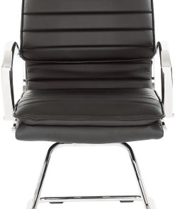 Office Star™ SPX23595C Faux Leather Mid-Back Guest Chair, Black 2