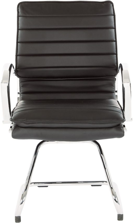 Office Star™ SPX23595C Faux Leather Mid-Back Guest Chair, Black - Image 2