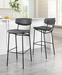 Zuo Charon Barstools, Vintage Black, Set Of 2 Barstools 2