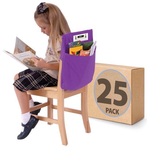 Victor Seat Sack® Chair Cover Classroom Pack, 17" x 1/2", Purple, Pack Of 25 Covers - Image 2