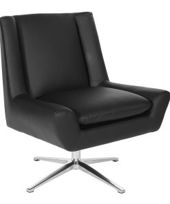 Office Star™ Faux Leather Guest Chair, Black, FLH5969ALU6 2