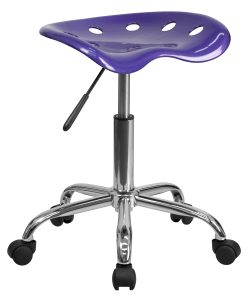 Flash Furniture Vibrant Tractor Seat Stool, Violet/Chrome 2